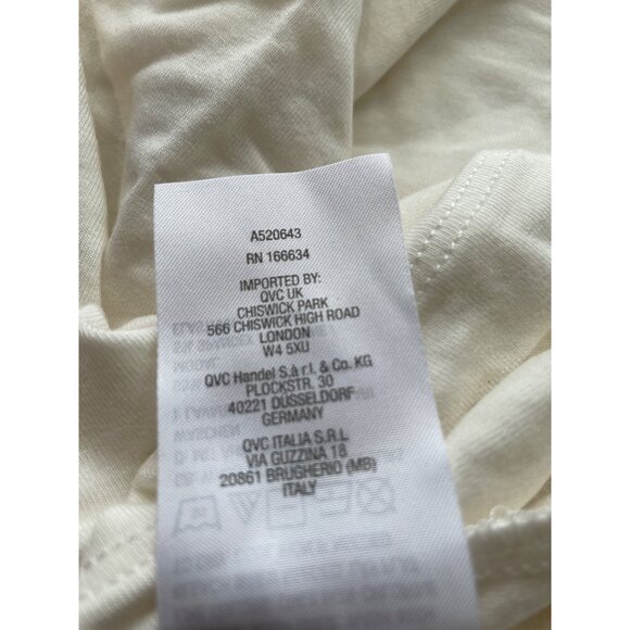 Day2Day by Duette NYC Regular Elbow Sleeve V Neck Top Womens XS Ivory Cream NEW - Picture 4 of 6